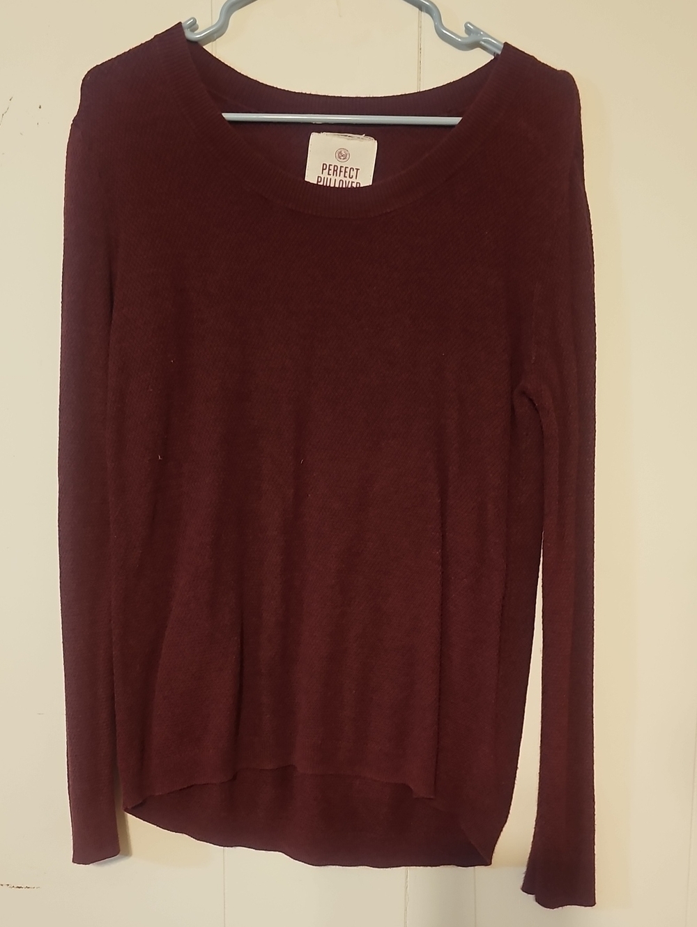 SO Wine Scoop Neck Lightweight Sweater